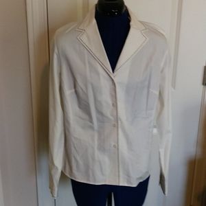 Talbots White Long Sleeve Shirt Button